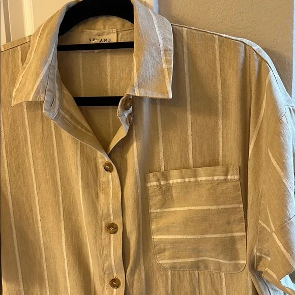 Sézane Beige Midi Shirt Dress - Oversized 38 - Picture 5 of 9